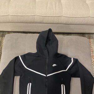 Nike Black and White Zip-Up Hoodie